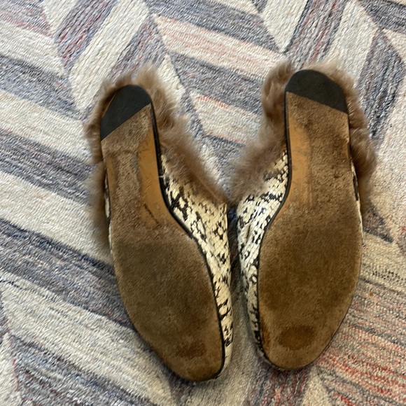 Gucci Princetown Python Fuzzy Mules w/Horsebit W 10 M 8 Unisex - Picture 6 of 10